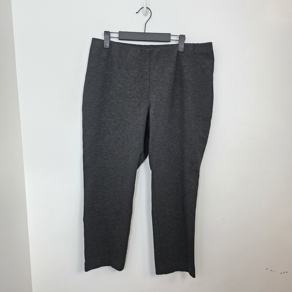 J. Jill Gray Ponte Minimalist Slim Leg Stretchy Dressy Comfy Pants Size L Petite